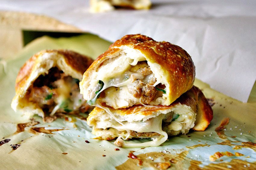 Italian Sausage Stuffed Pretzels