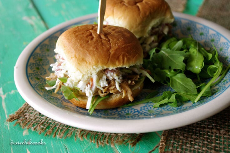 Jerk Chicken Sliders with Gorgonzola Slaw