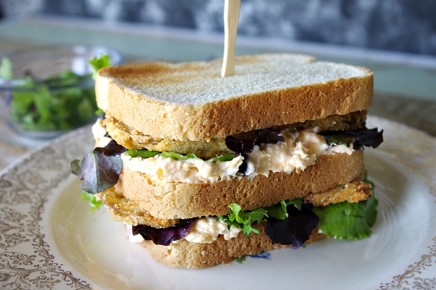 Fried Green Tomato and Pimento Cheese Double Stacker