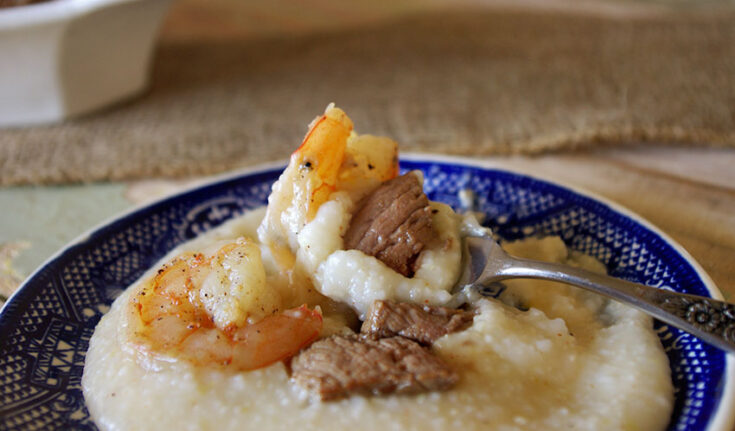 Surf and Turf White Cheddar Grits