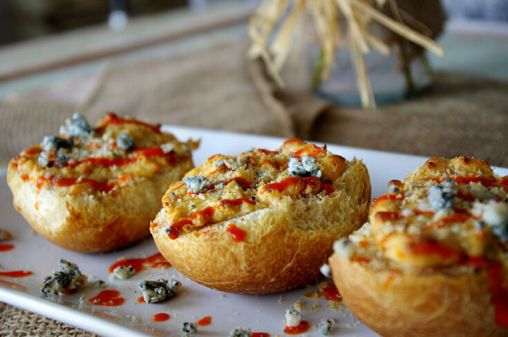 Mini Buffalo Chicken Dip Bread Bowls