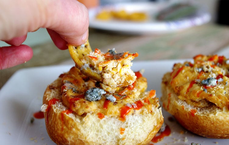 Mini Buffalo Chicken Dip Bread Bowls