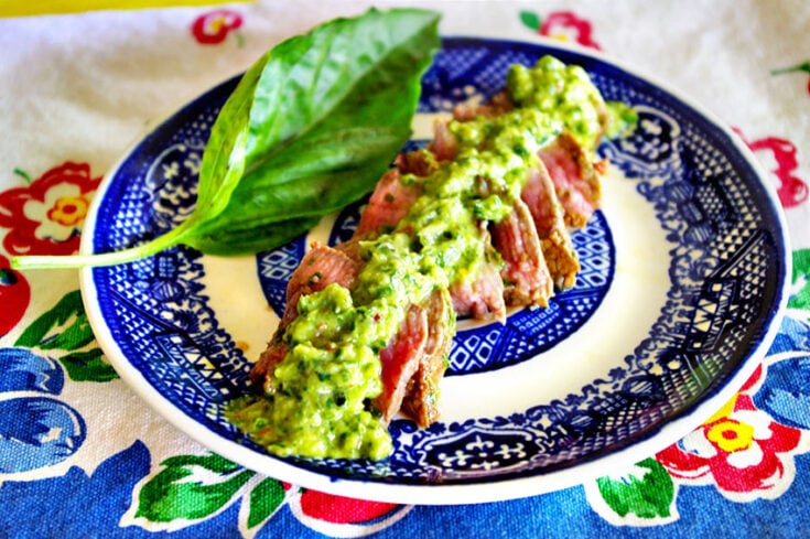 Flank Steak with Basil Chimichurri
