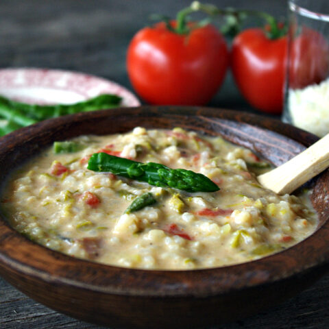 Creamy Asparagus Soup with Tomato and Parmesan 2 Asparagus Tomato Parmesan Soup