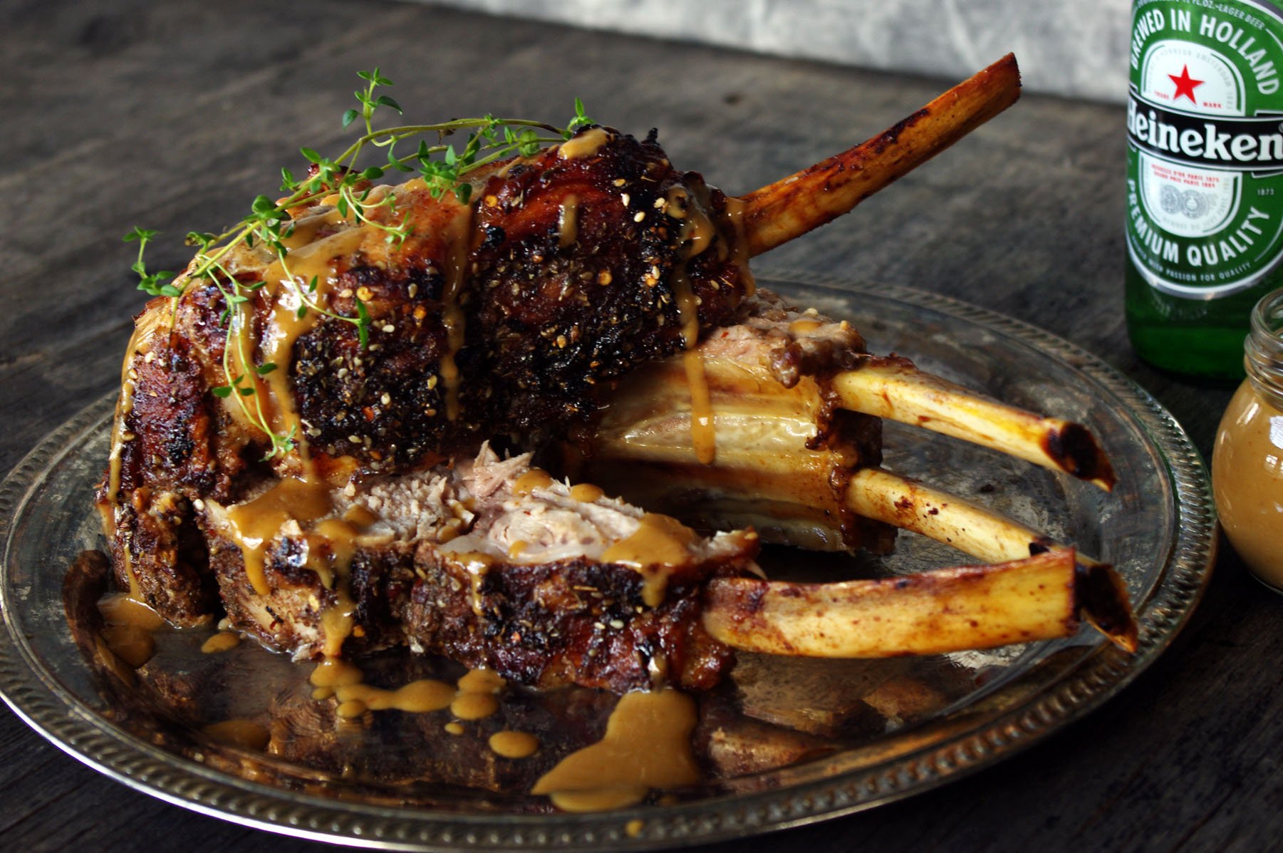 Jerk Rack Of Veal With Honey Cayenne Roux