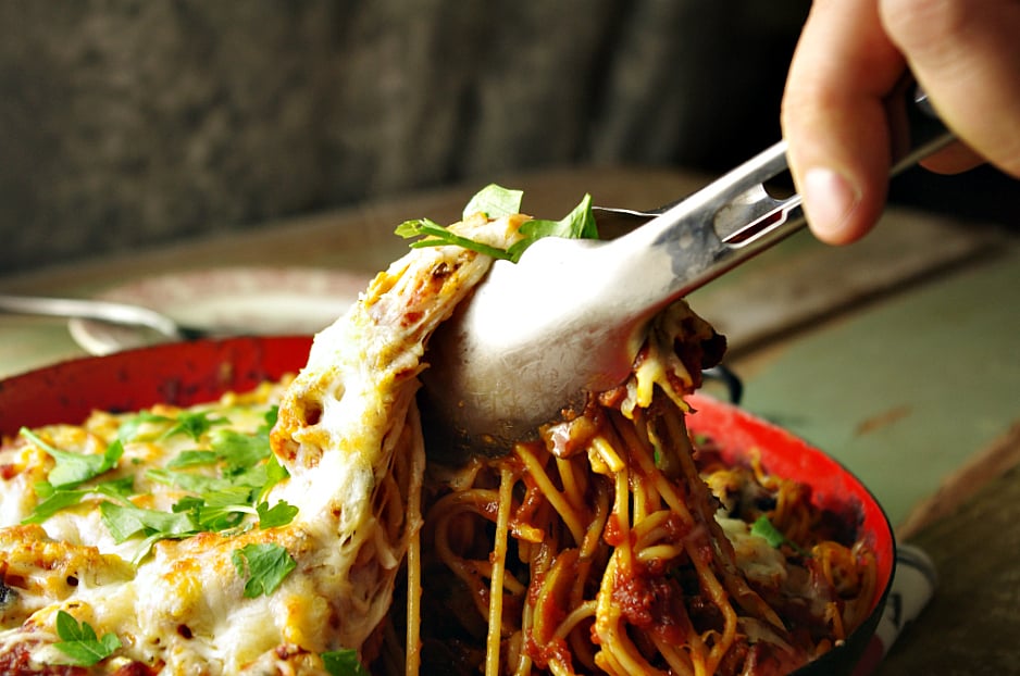 Smoked Sausage and Mushroom Spaghetti