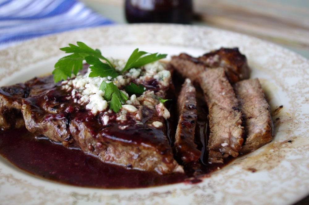 New York Strip with Spicy Blueberry Reduction and Blue Cheese AND a #Giveaway 11 New York Strip with Spicy Blueberry Reduction and Blue Cheese | Dixie Chik Cooks