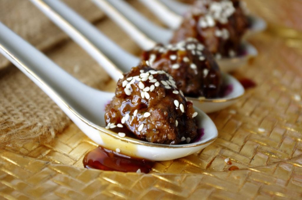 Asian Sesame Meatballs| Dixie Chik Cooks