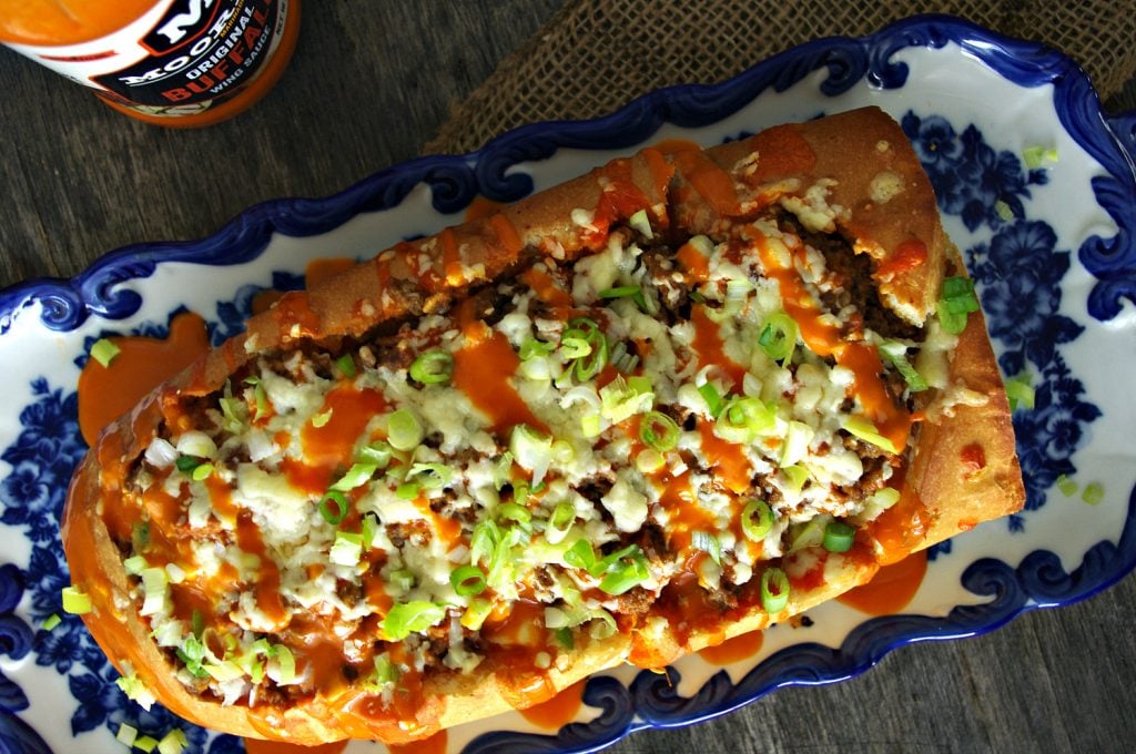 Buffalo Cheeseburger Stuffed French Bread | Dixie Chik Cooks