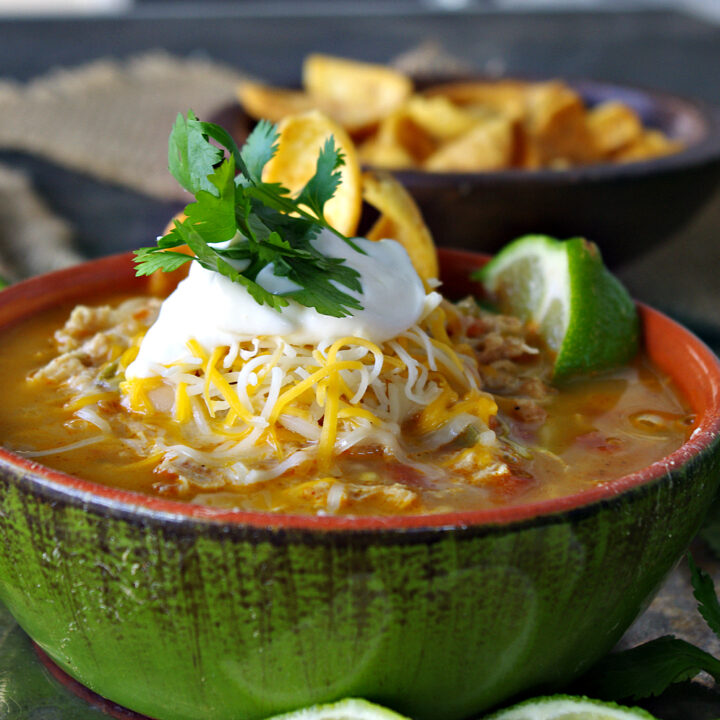 Salsa Verde Lime Chicken Chili