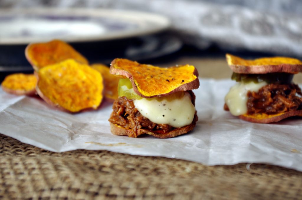 Sweet Potato BBQ Blue Cheese Sliders