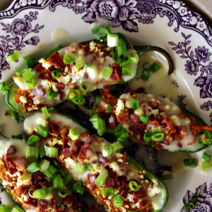 Buffalo Chicken Jalapeno and Blue Cheese Jalapeno Poppers