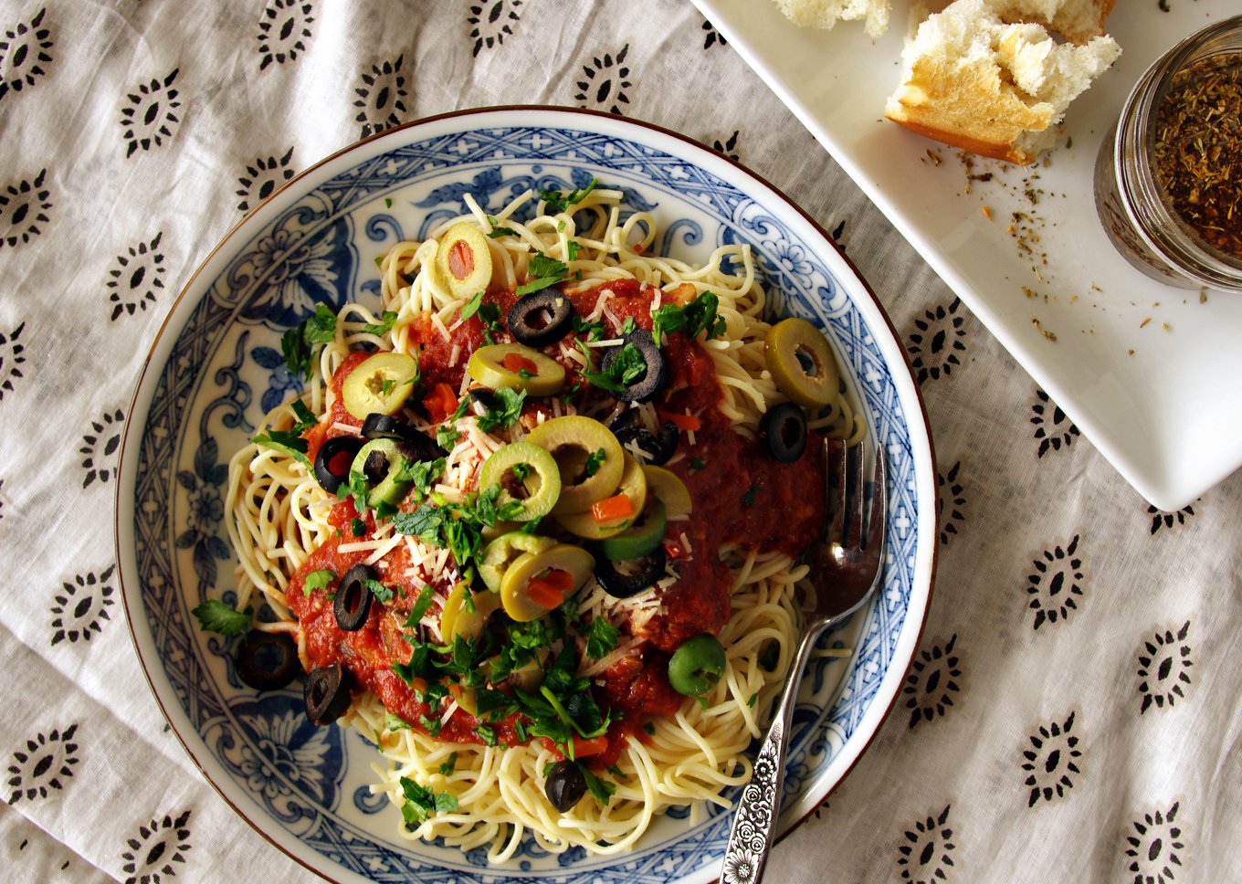 Three Olive Puttanesca Pasta With Meatballs Dixie Chik Cooks
