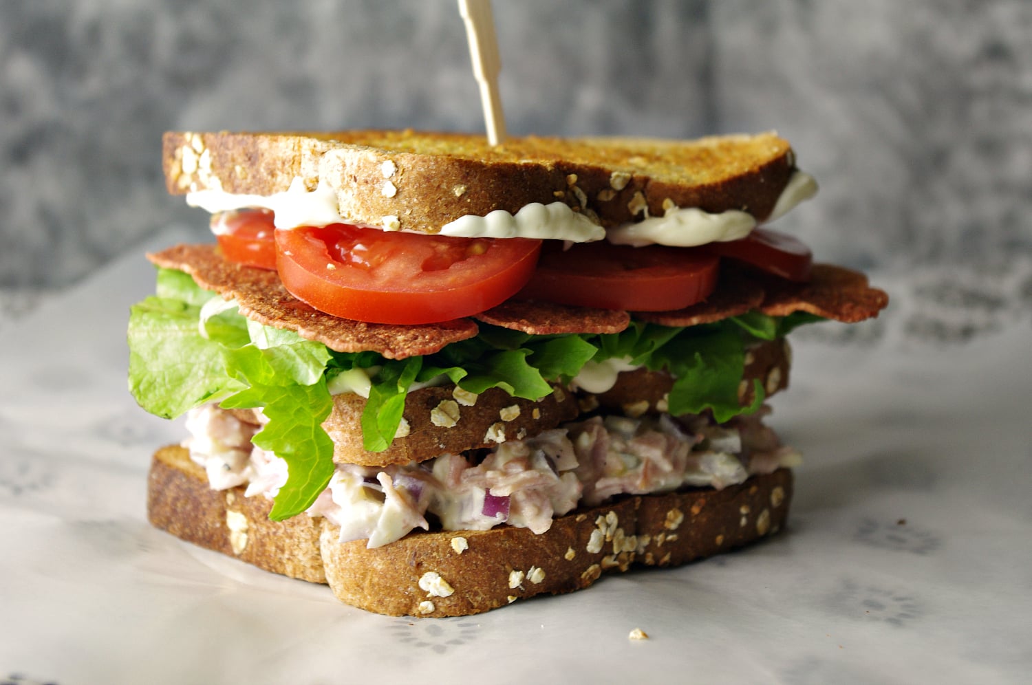 Sriracha Ham Salad Double Decker