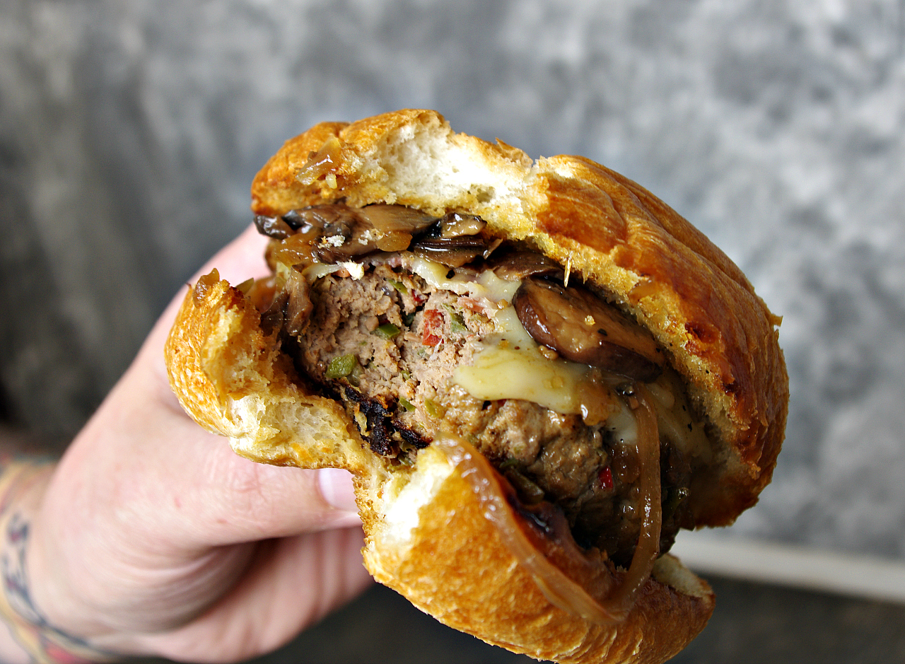 Lamb Burger With Red Wine Mushrooms And Mozzarella Dixie Chik Cooks