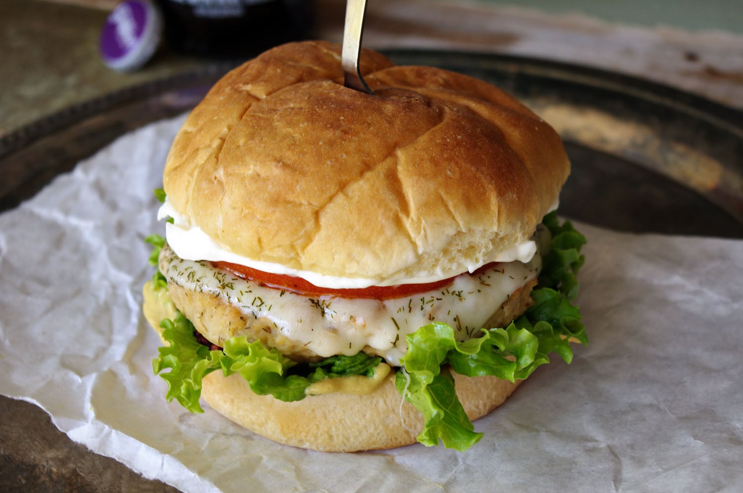 Turkey and Chickpea Burgers with Dill Havarti