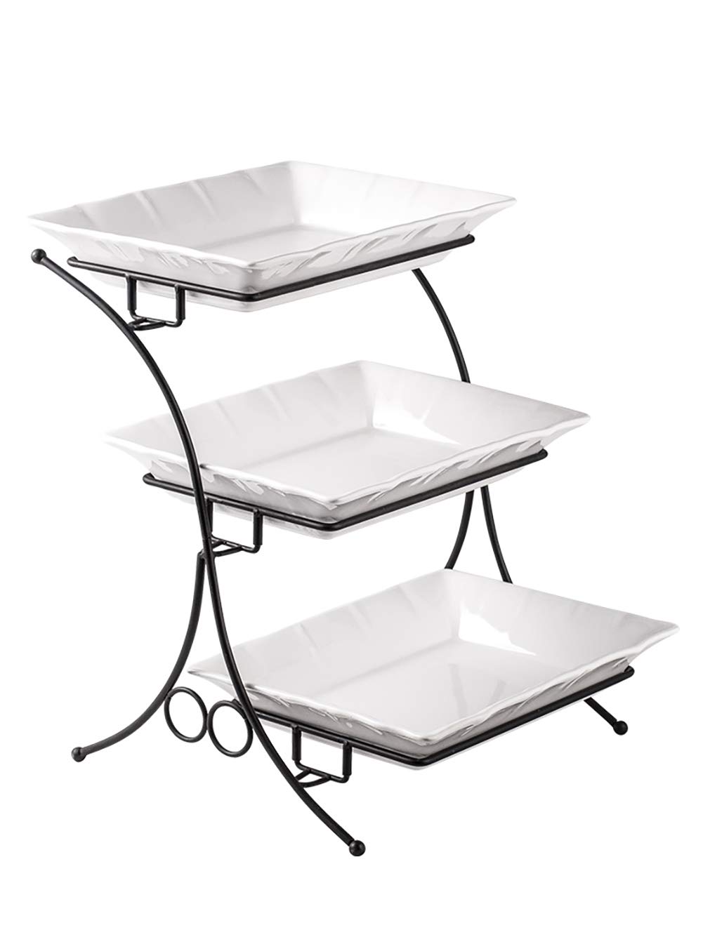 3 tier server stand with trays & bowls