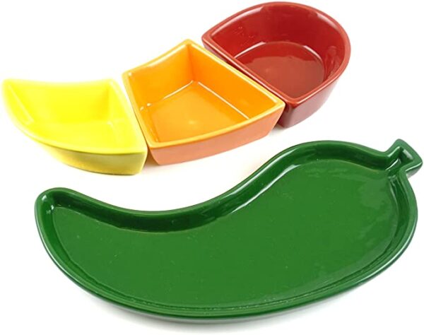 Fiesta Pepper Tray with Dip Bowls