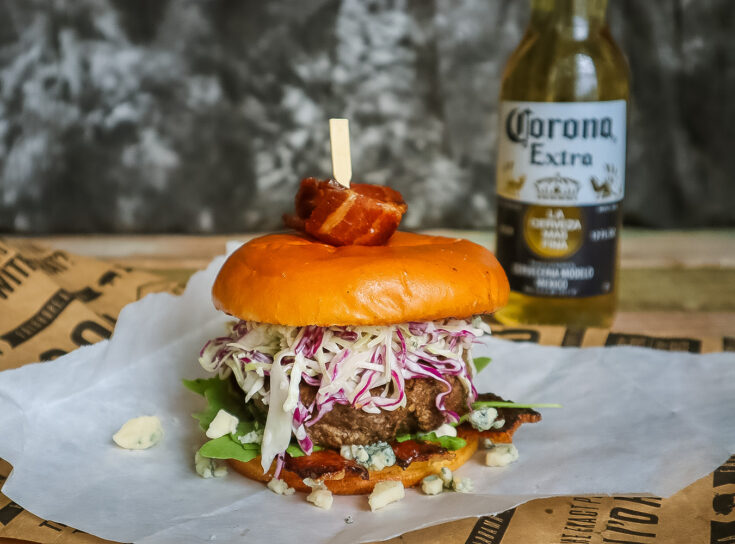 Jamaican Jerk Burger with Gorgonzola