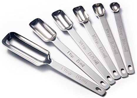 ENJOYPRO Measuring Spoons Stainless Steel Set Of 6 Piece, Metric