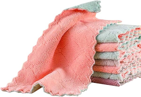 YOHOTA Microfiber Cleaning Cloth,Kitchen Dish Towels,Reusable,Absorbent,Nonstick,Quick-Drying(12 Pack)