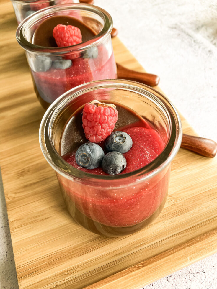 Chocolate Panna Cotta with Raspberry Coulis